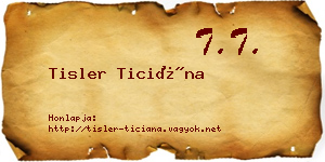Tisler Ticiána névjegykártya
